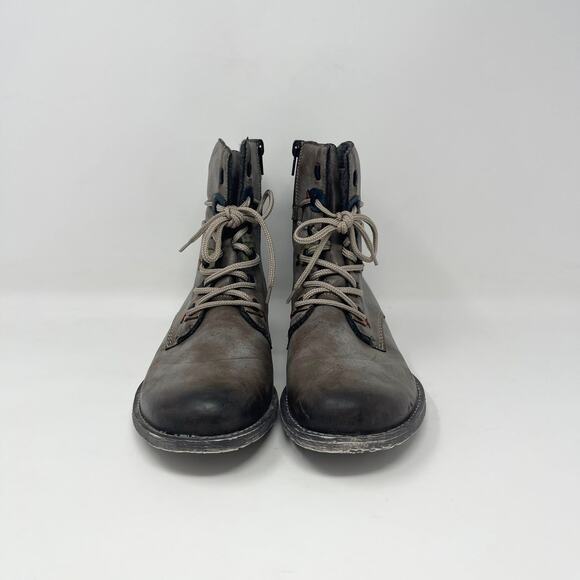 Rieker Payton 27 Ankle Boot Womens EU 40 / US 9-9.5 Gray Brown Leather Lace Up‎ - Picture 5 of 9